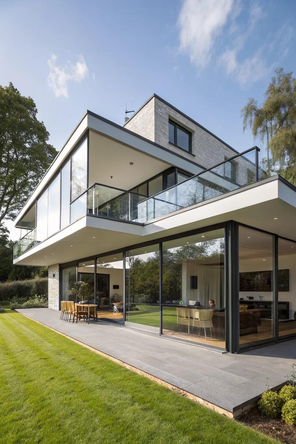 A cantilevered extension offering a bold architectural feature.