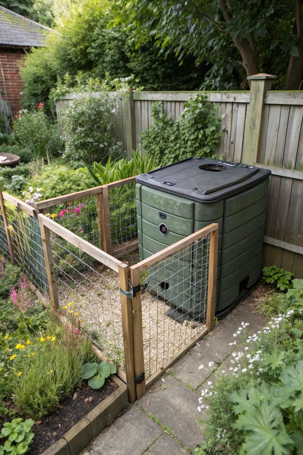 This pet-safe compost bin has secure features that guarantee accessibility and safety.