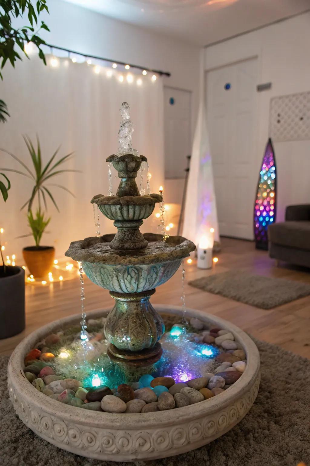 Crystal cascades introduce shimmer and a mystical nuance to your area.