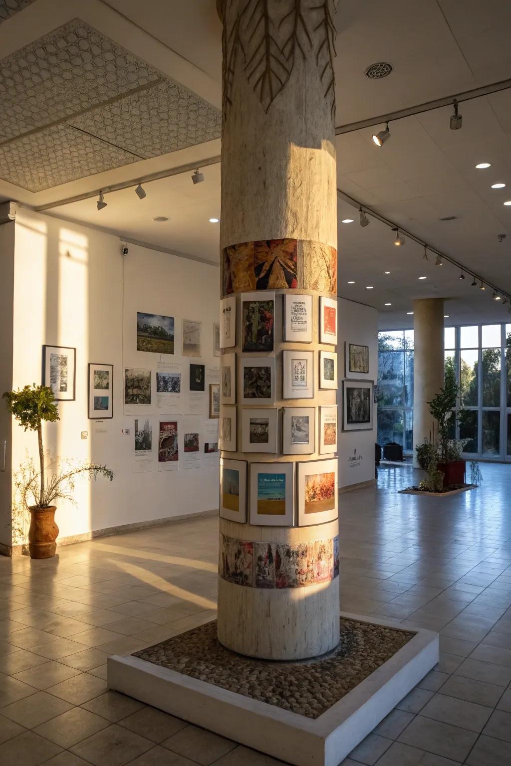 Columns becoming art galleries.