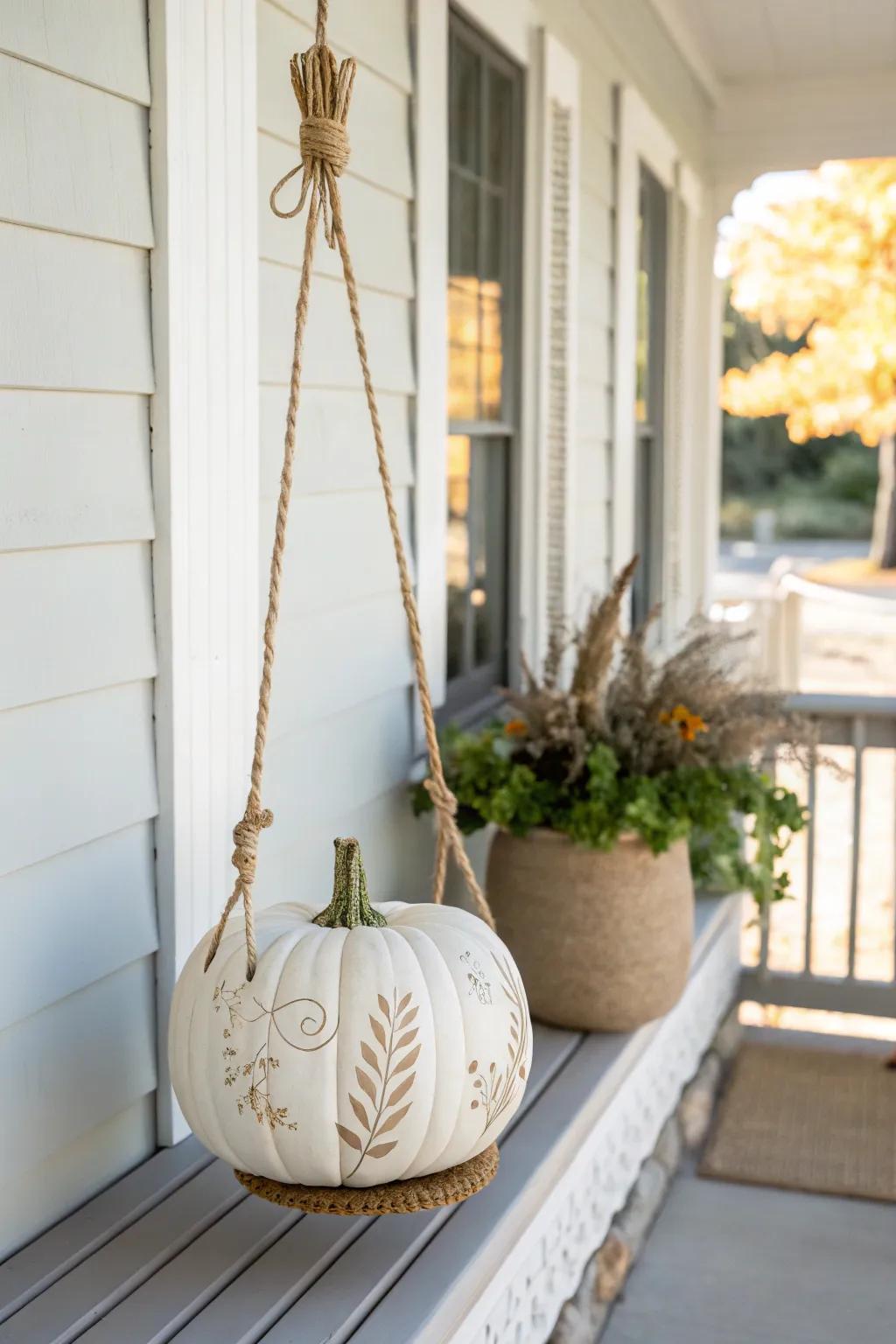 Elevate your entryway decorations with whimsical levitating pumpkins!