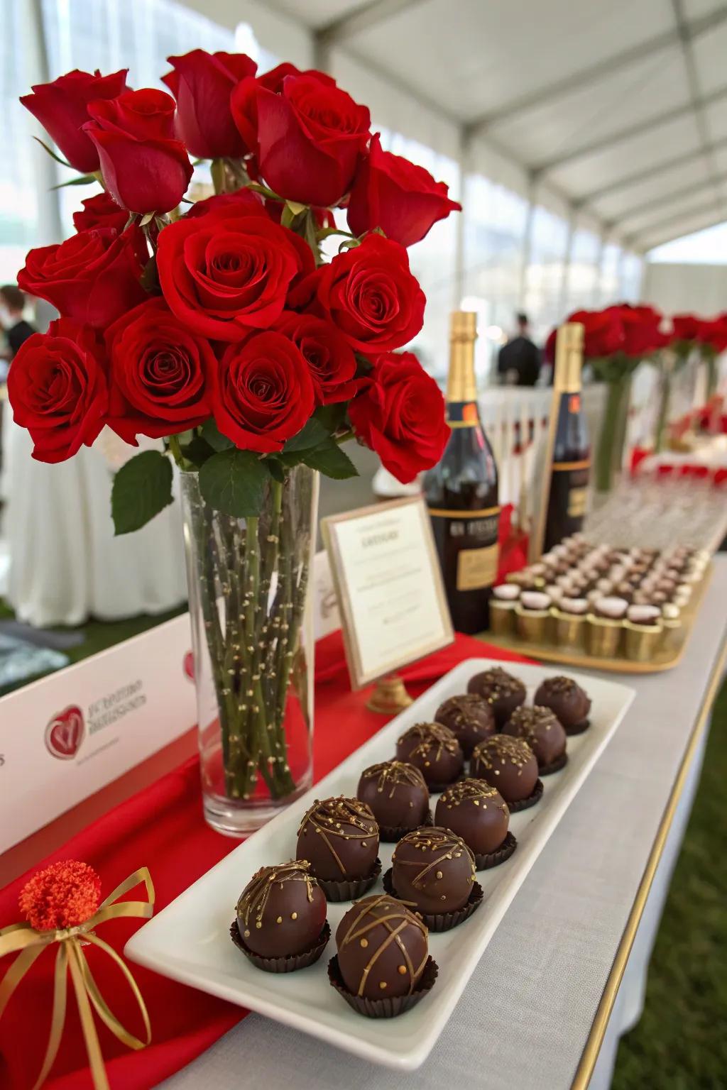Thoughtful parting gifts of roses and bourbon treats for Grand National guests.