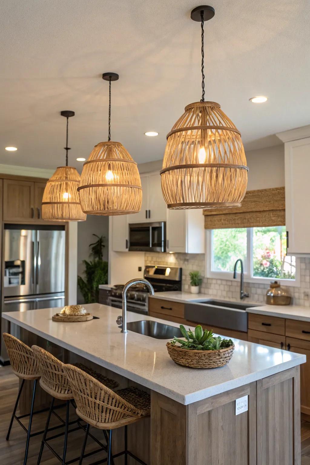 Eco-friendly fixtures blend fashion with sustainability.