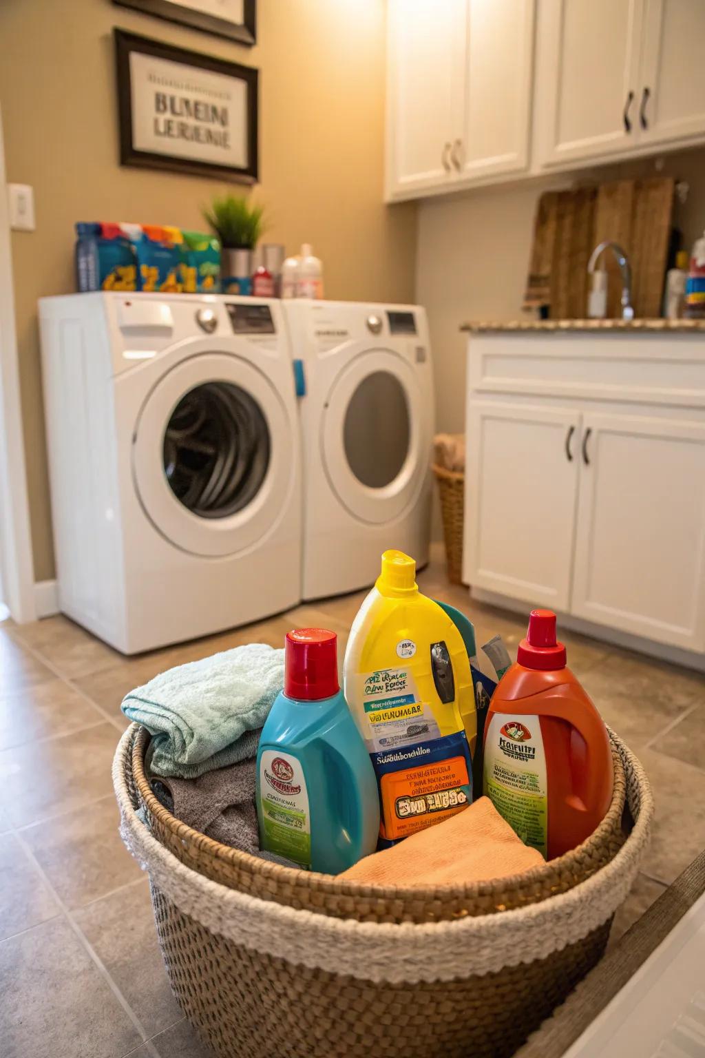 Streamline laundry tasks with a well-organized turntable organizer.