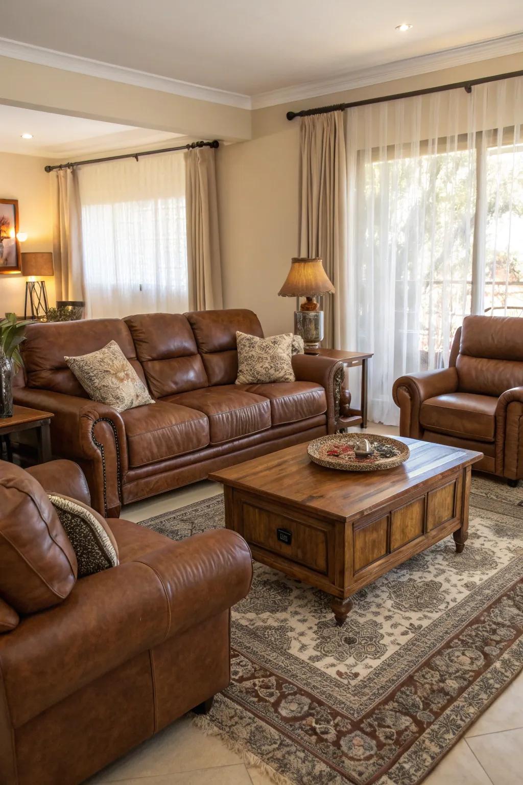 Complementary furnishings enhance tranquility in the room, tying all the design elements together.