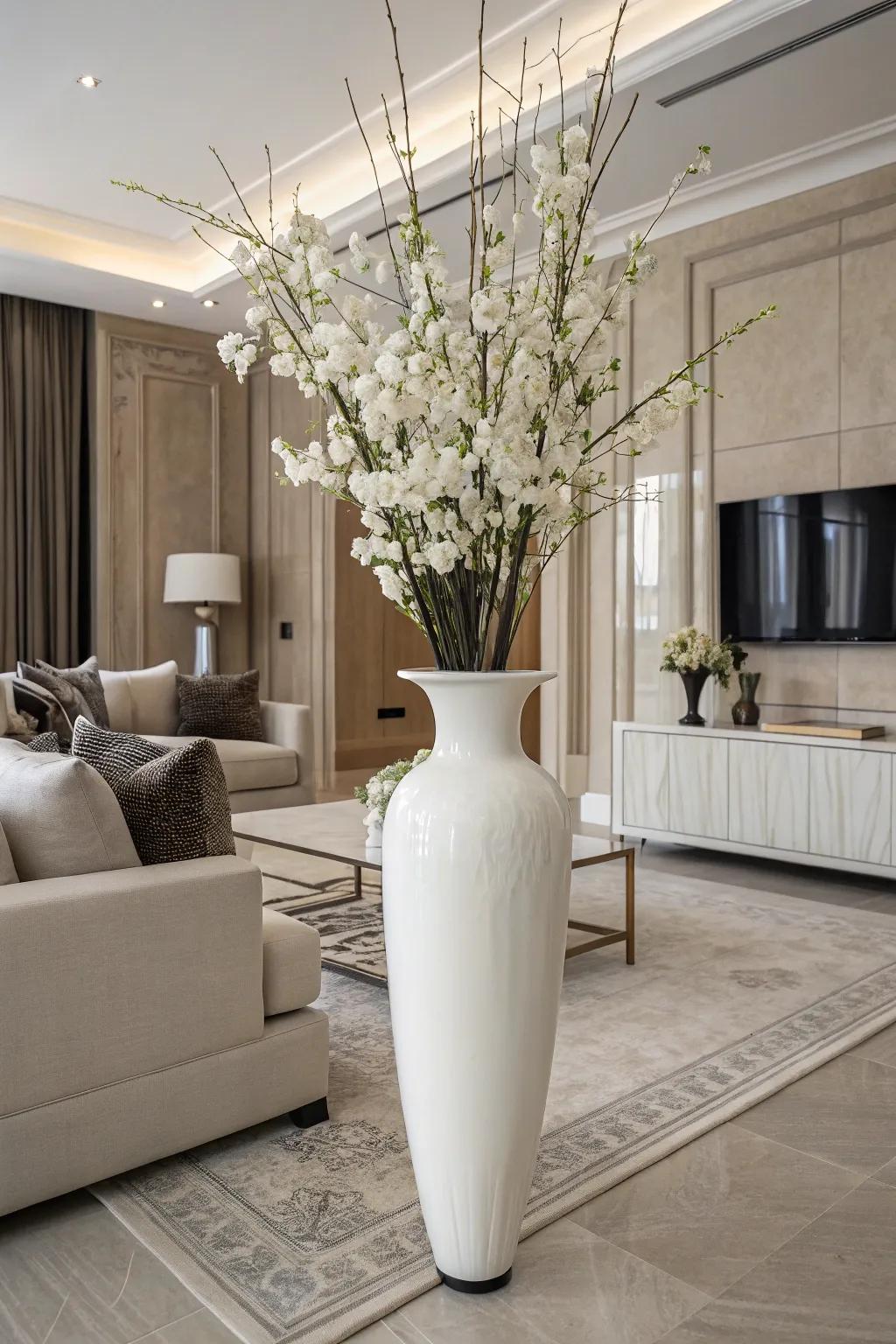 Single tone d&eacute;cor with a limited palette exudes minimalist elegance.