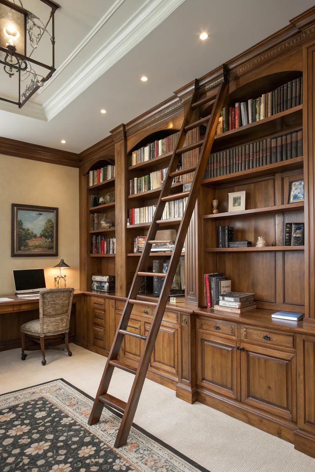 A library stair improves both the function and style within the office.