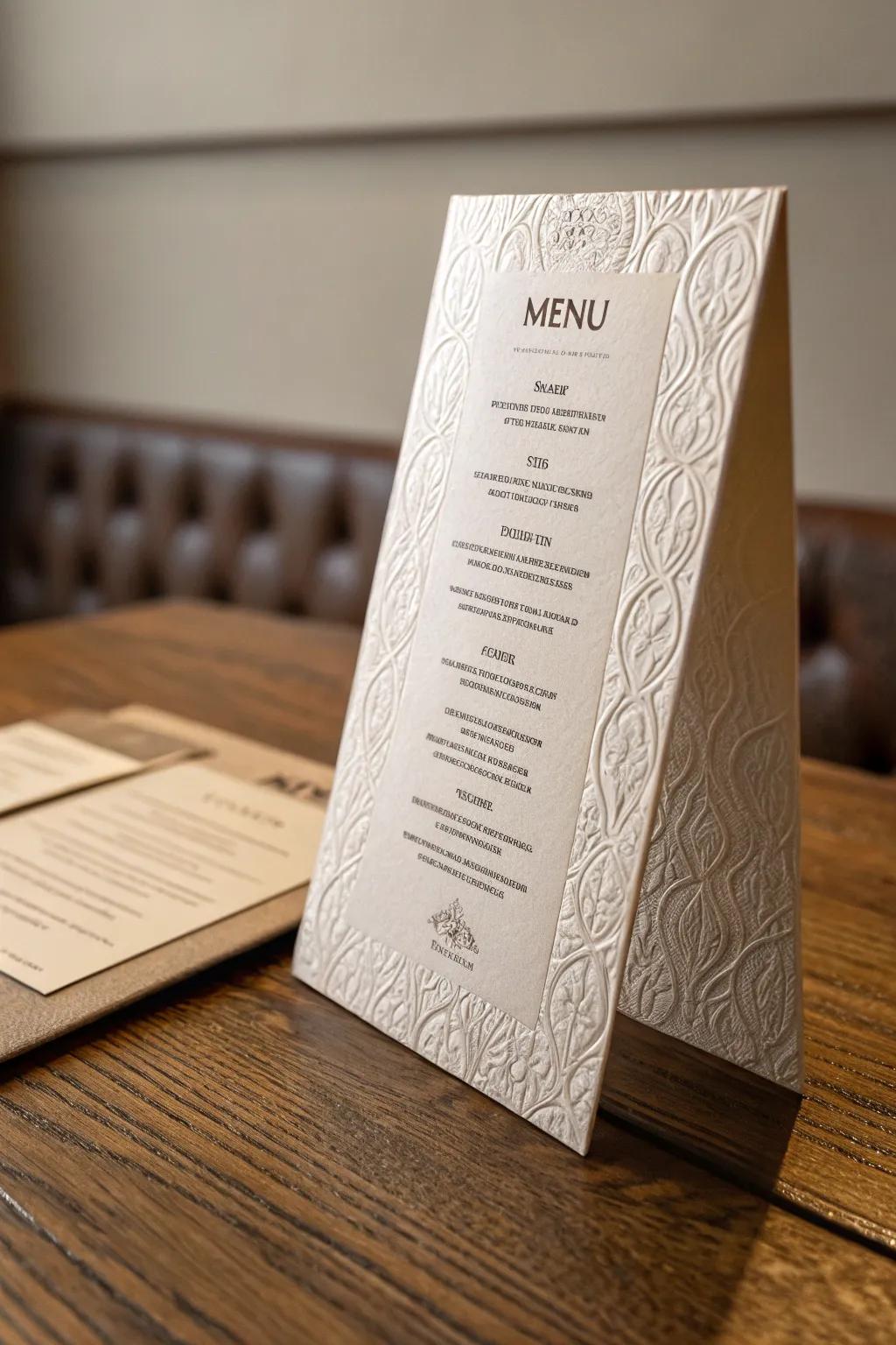 Textured paper elevates the tactile sensation and perception of quality.