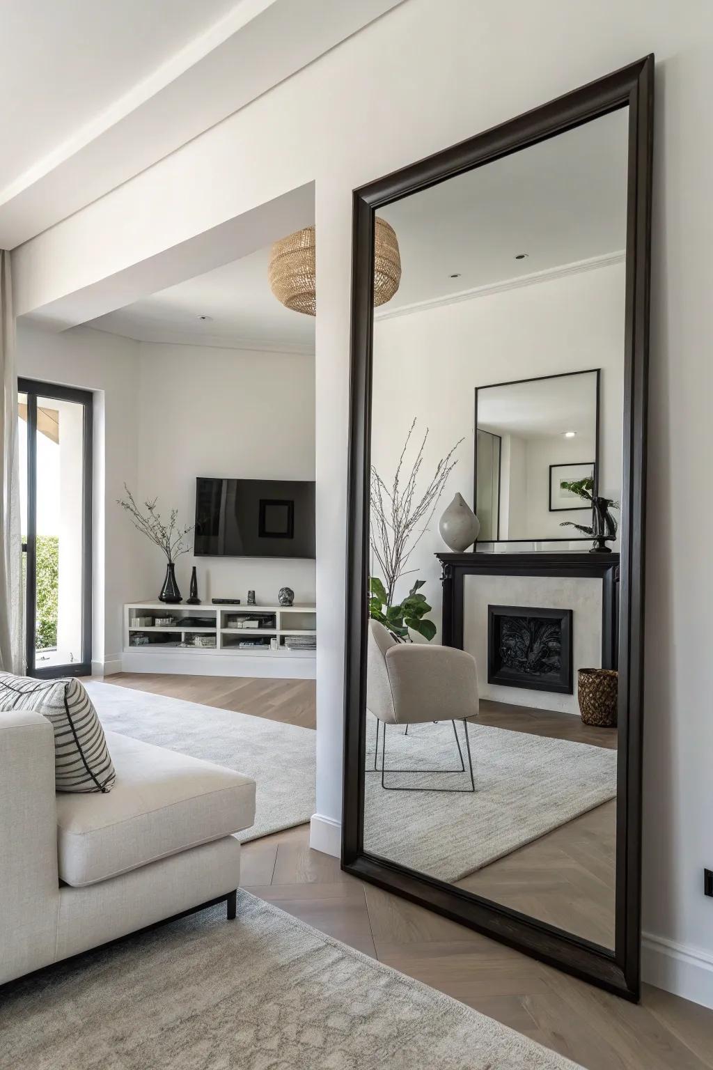 Edgy mirrors offer a clean and subtle sophistication.