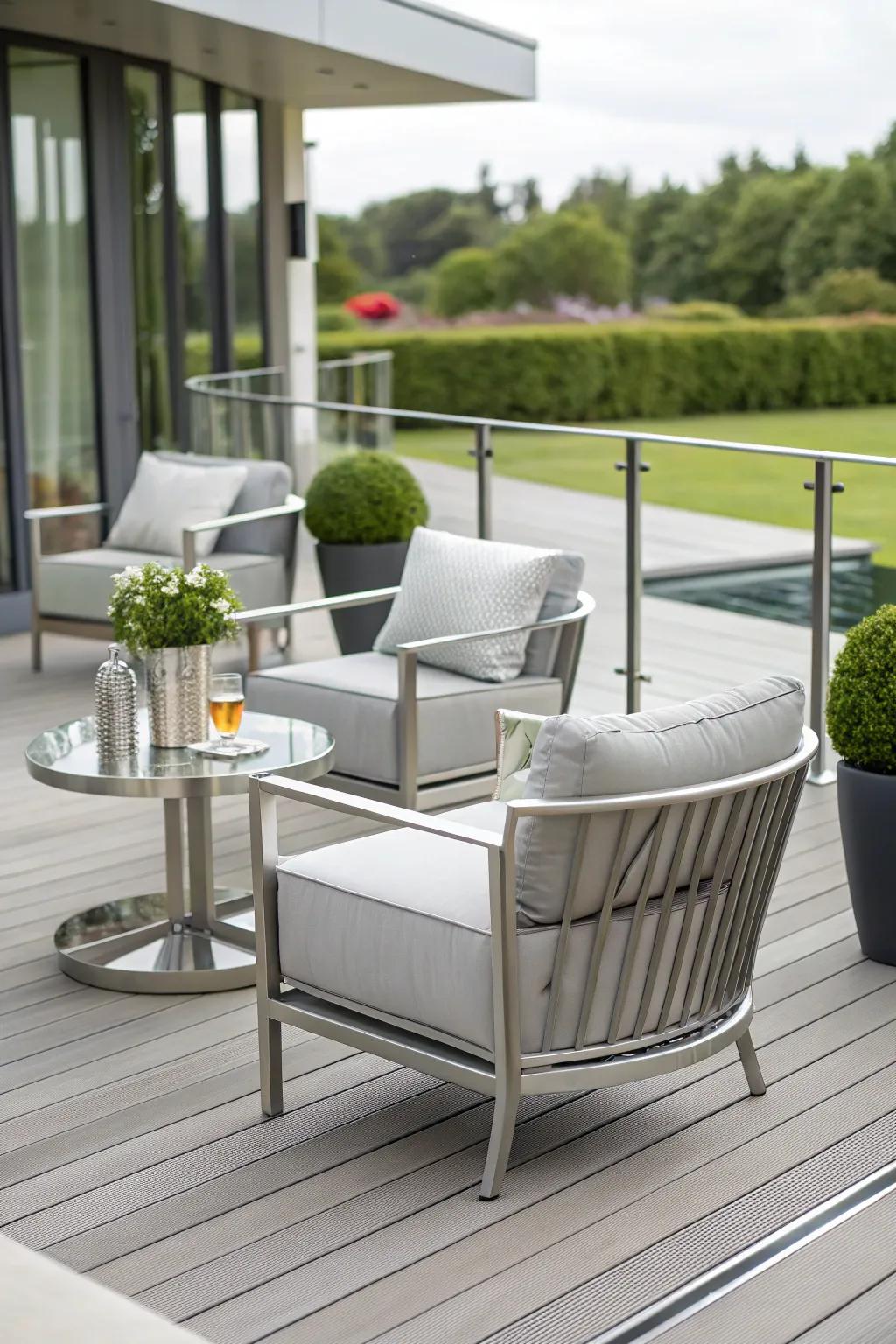 Stone adds sleek, glamorous sparkle.