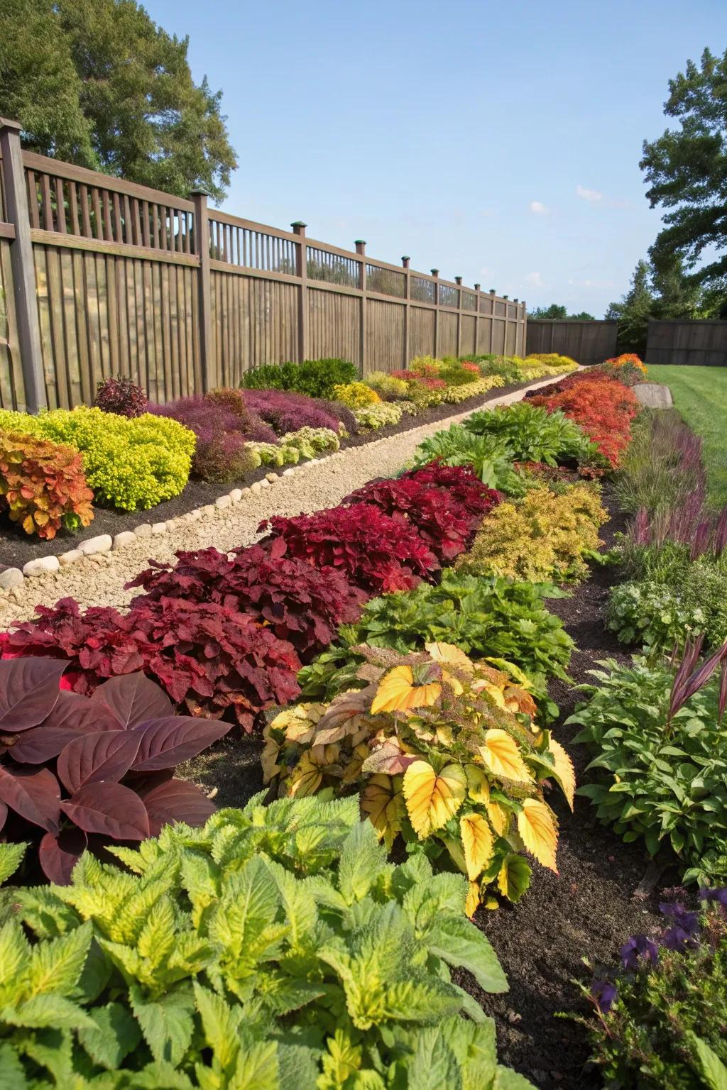 Bright foliage lends year-round vibrancy to a garden.