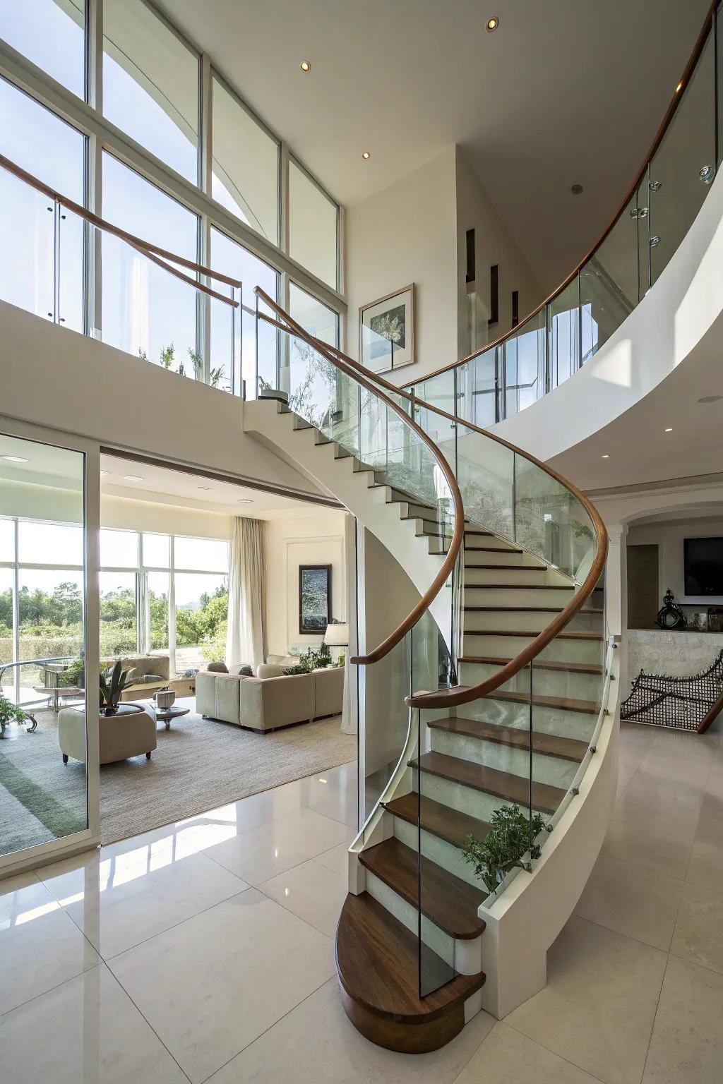 Arc crystal railings inject luxury and sophistication into your dwelling.