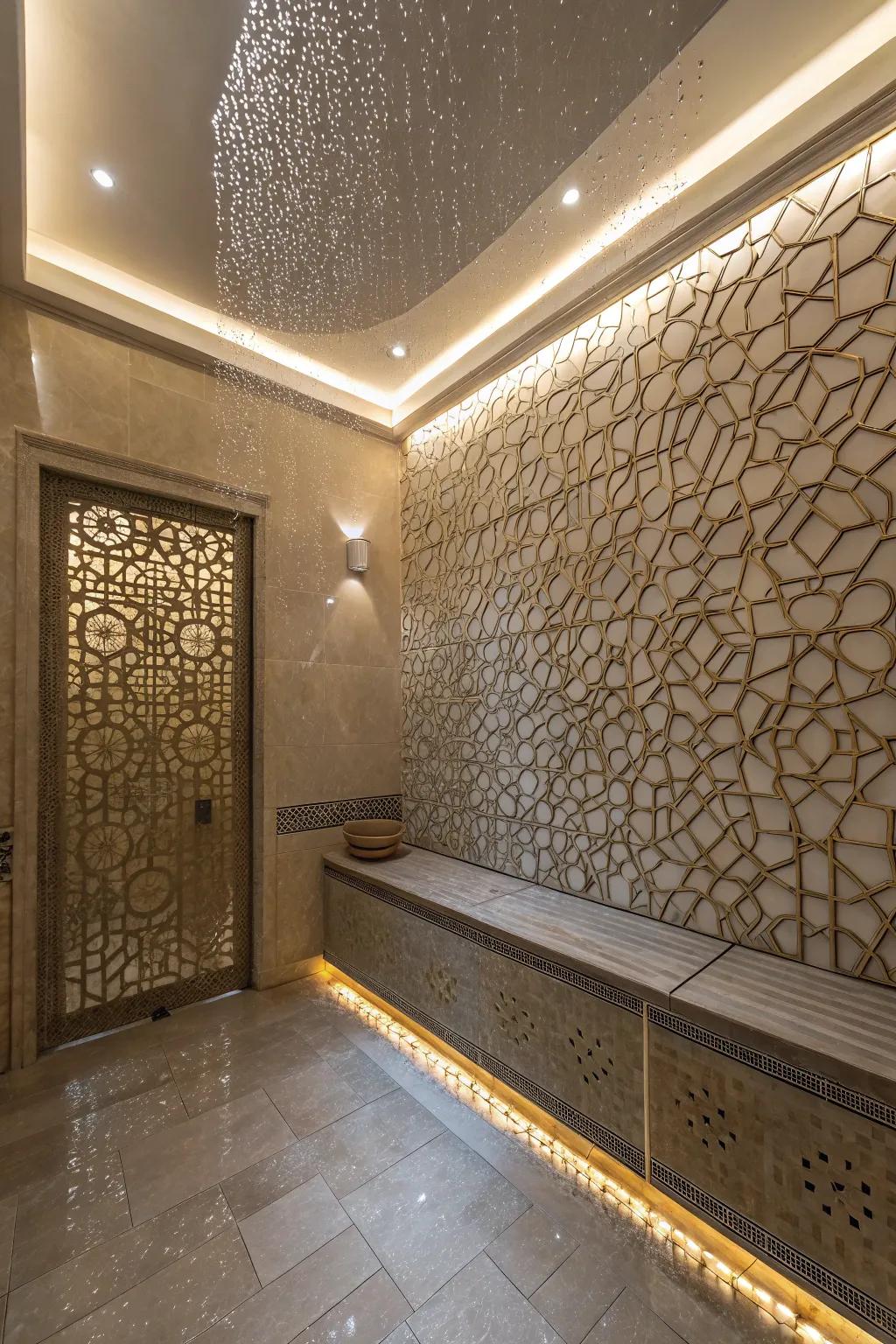 Textured walls add interest and sophistication.