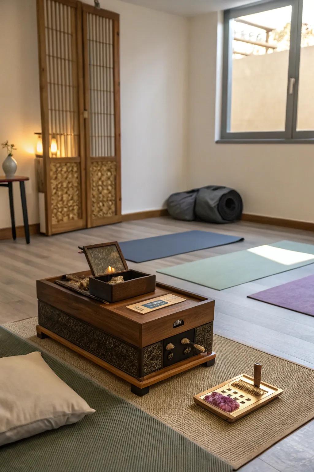 A soothing music box that enhances relaxation and mindfulness.