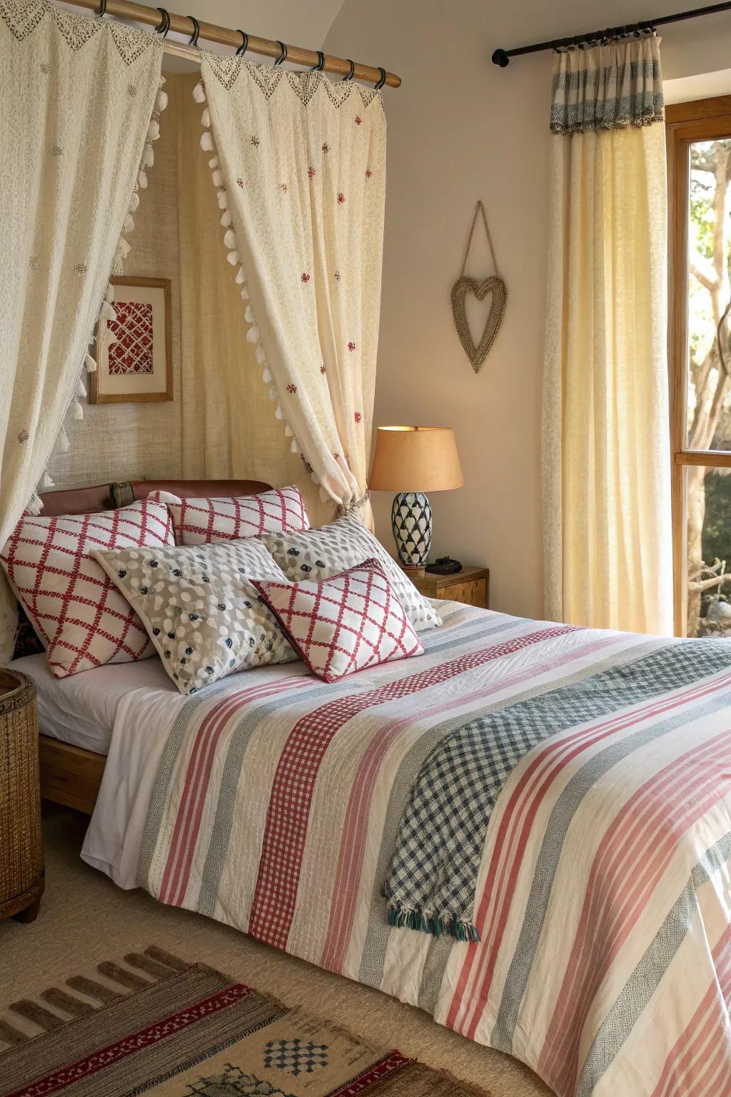 A mix of patterns creates visual interest and depth.