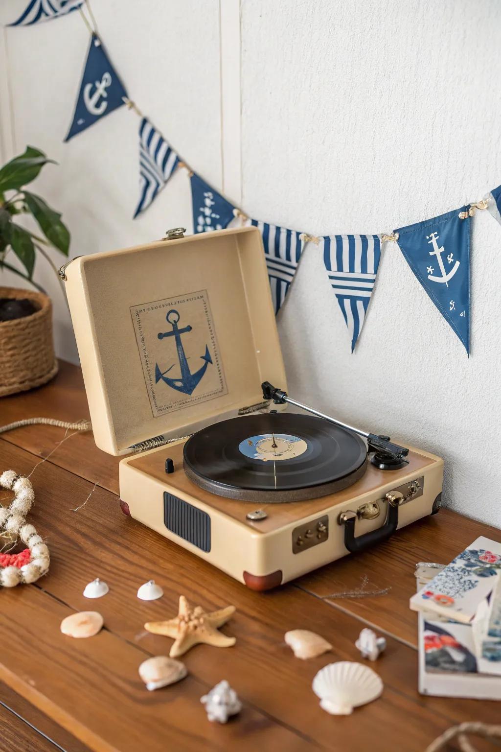 Style the mood using a nautical fueled playlist.