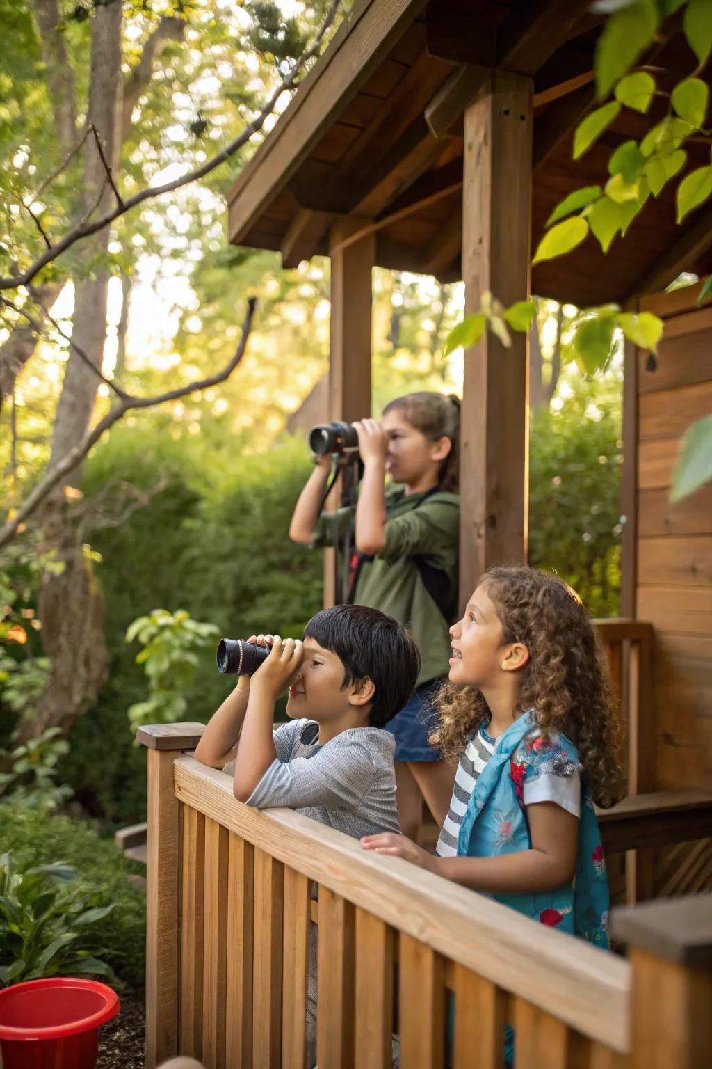 Explore wildlife with a nature watch station.