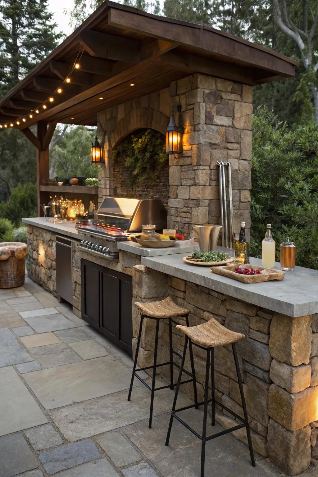 An open-air bar enhances your BBQ zone for a complete entertainment experience.