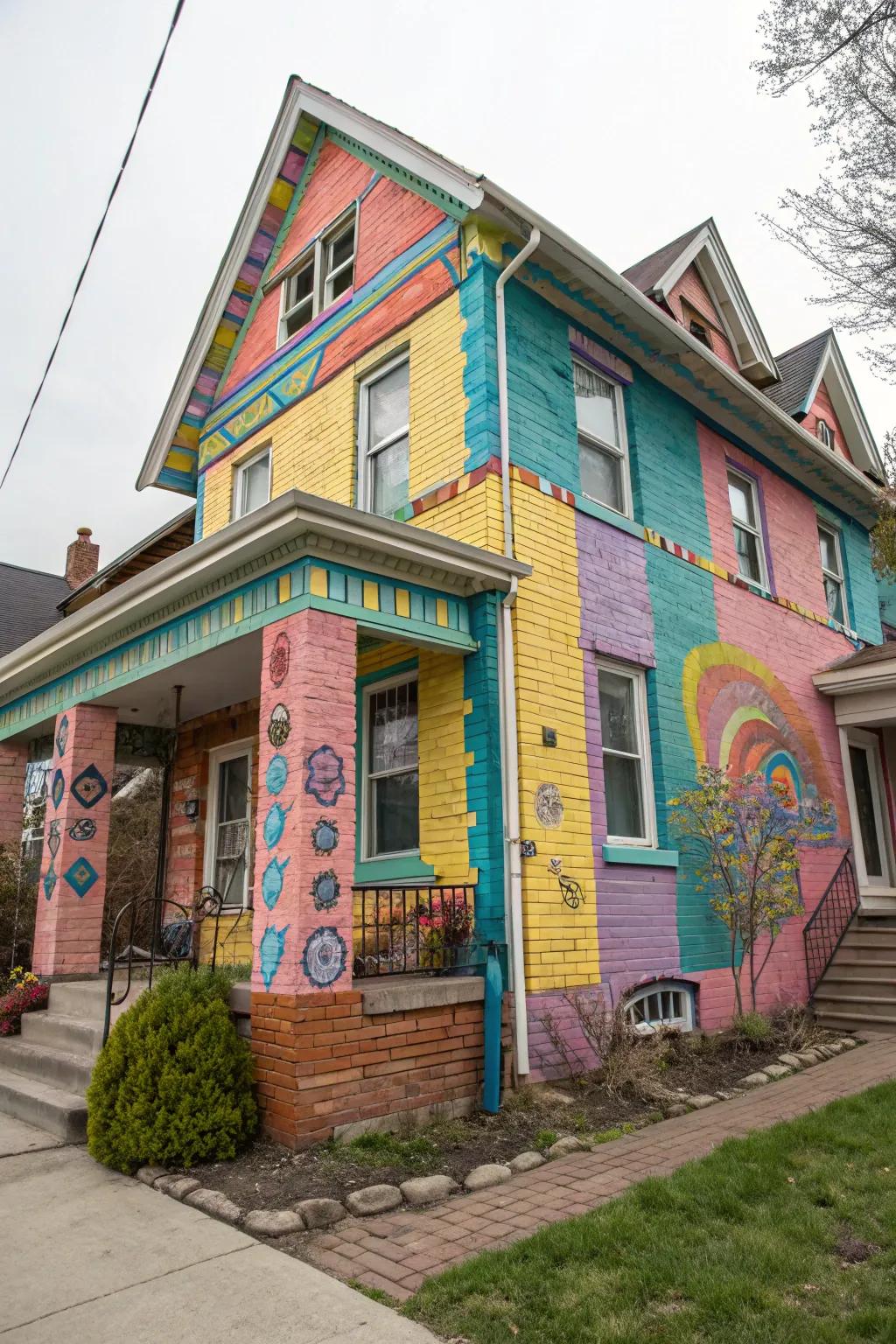 An eclectic mix of colors showcases vibrant personality.