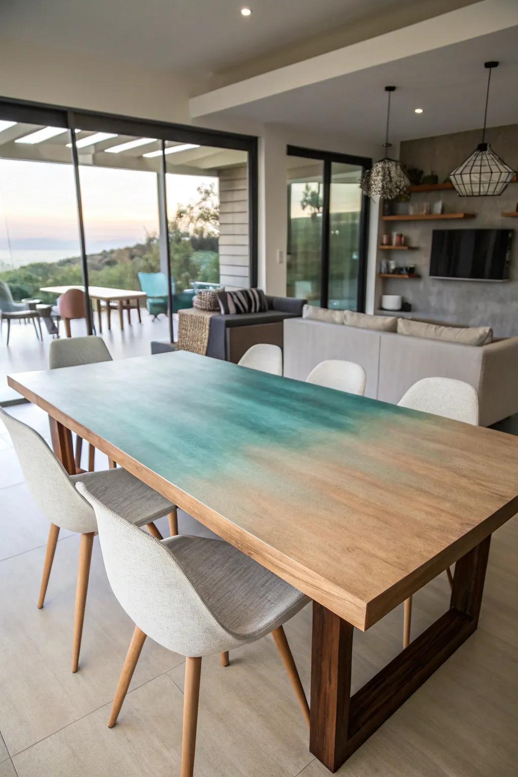Ombré effect adds artistic flair to your dining table.