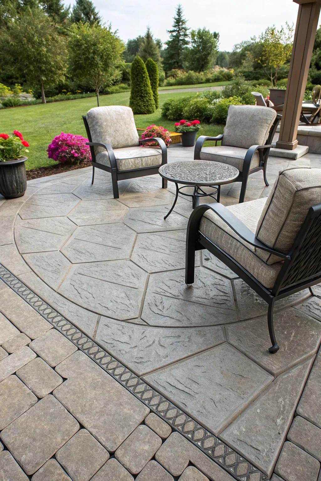 Embrace idiosyncrasy with imprinted concrete motifs.