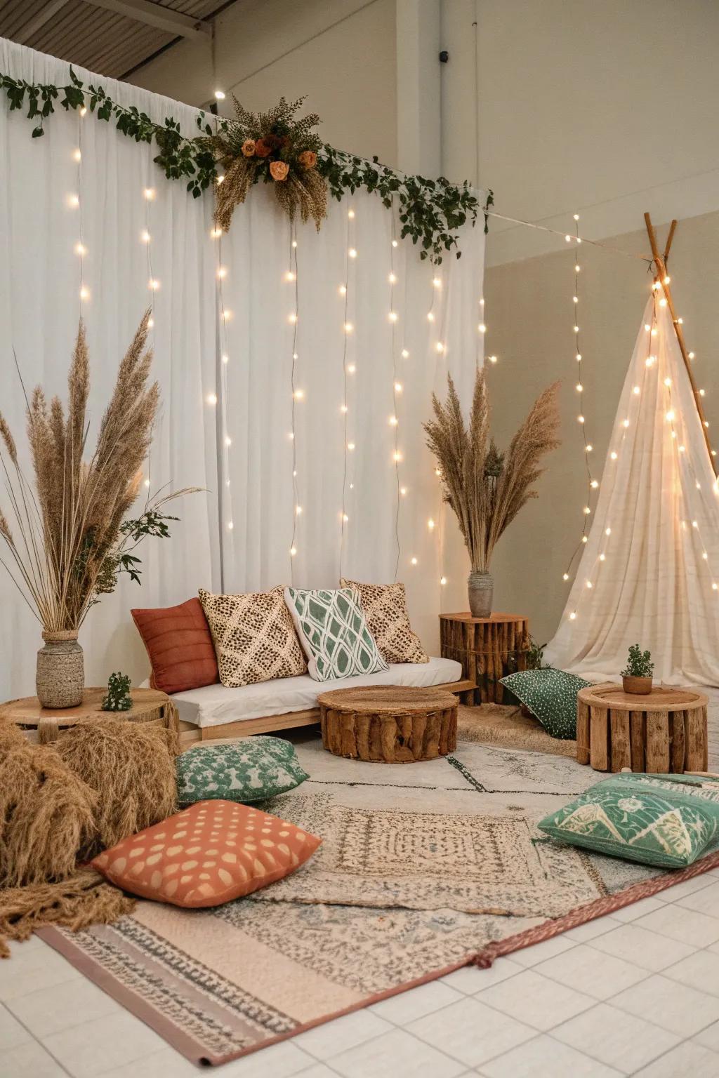 Let your bohemian spirit shine with a dreamy and artistic prom backdrop. 🌿 #BohemianVibes #PromDreamscape
