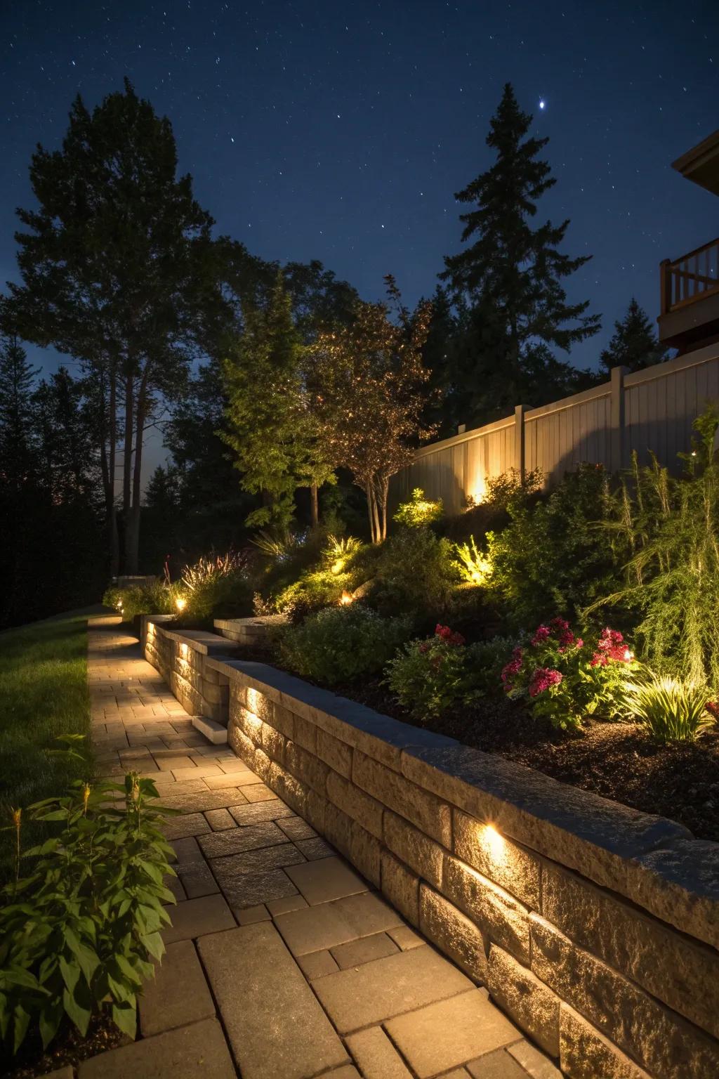 Solar gleams fashion a bewitching atmosphere, accentuating retaining walls exquisitely.