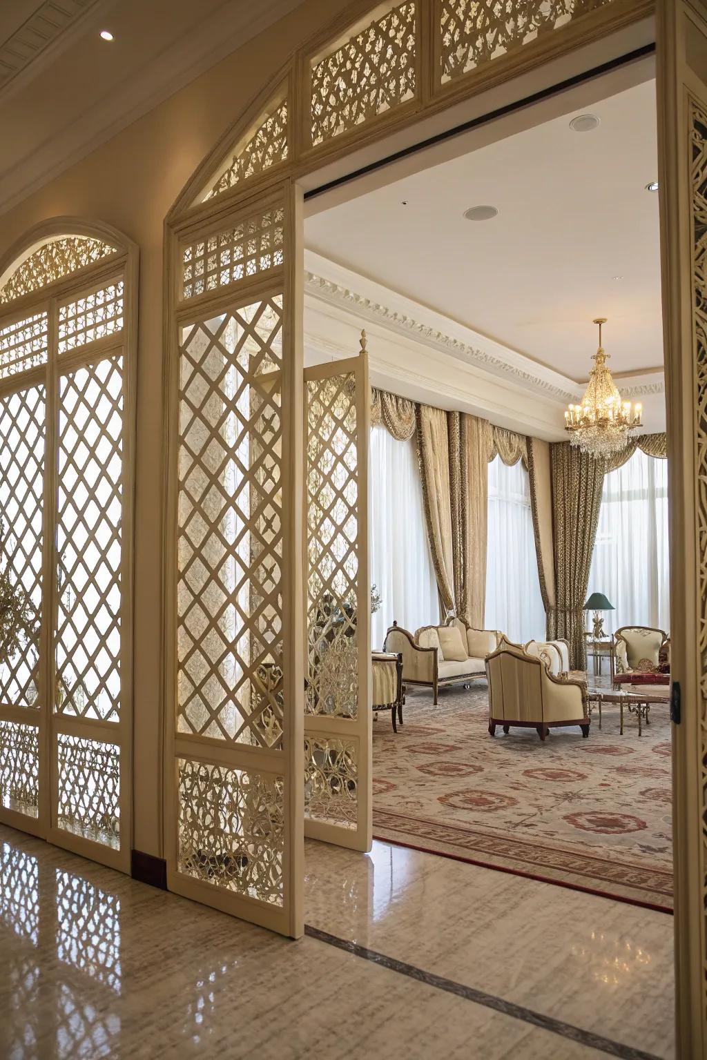 Lattice panels offer a superb blend of privacy and ornamental charm.