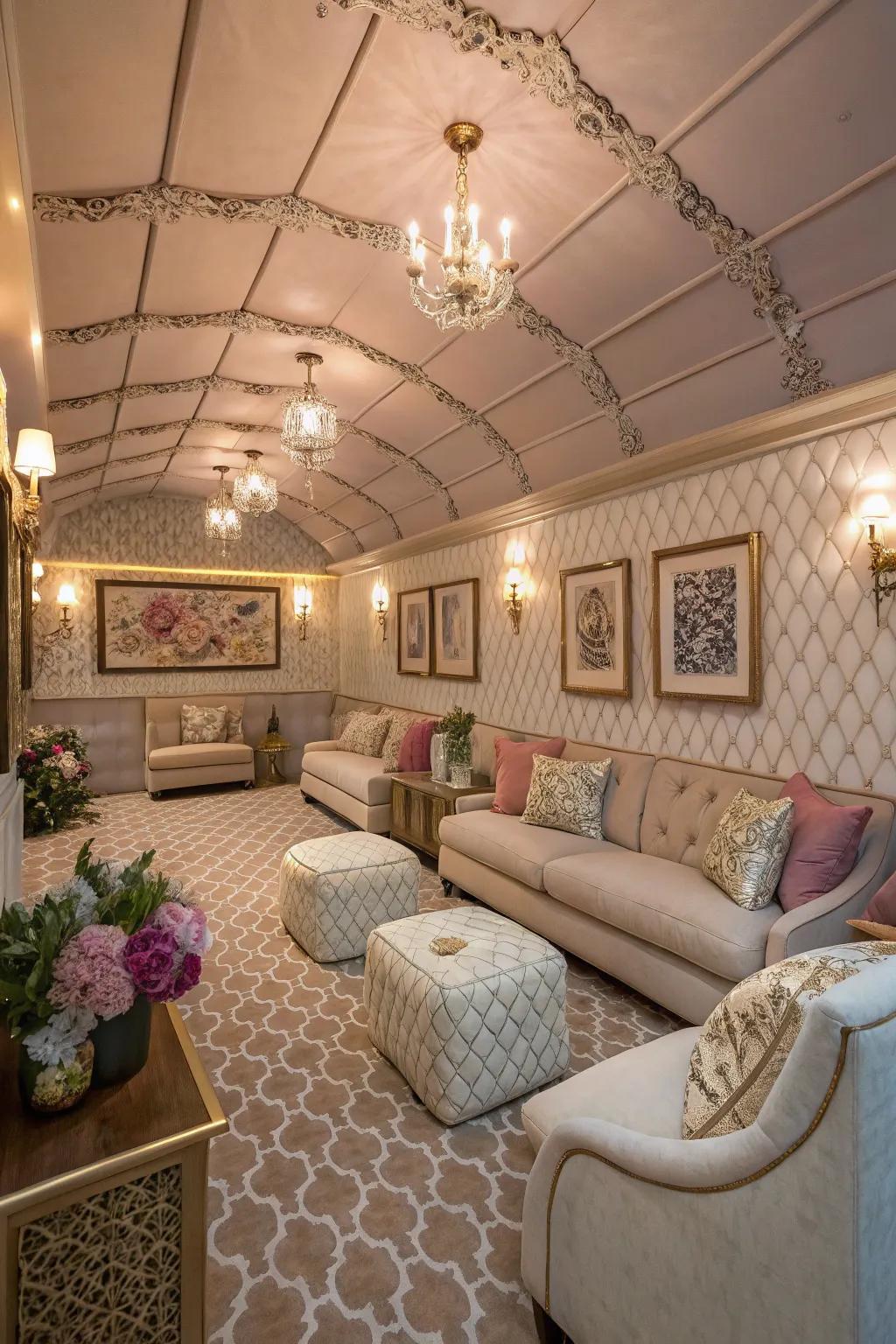 A sumptuous lounge radiating elegance and ease.