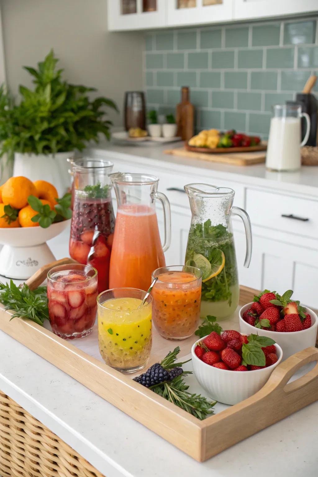 Mix up some excitement through a do-it-yourself non-alcoholic station.