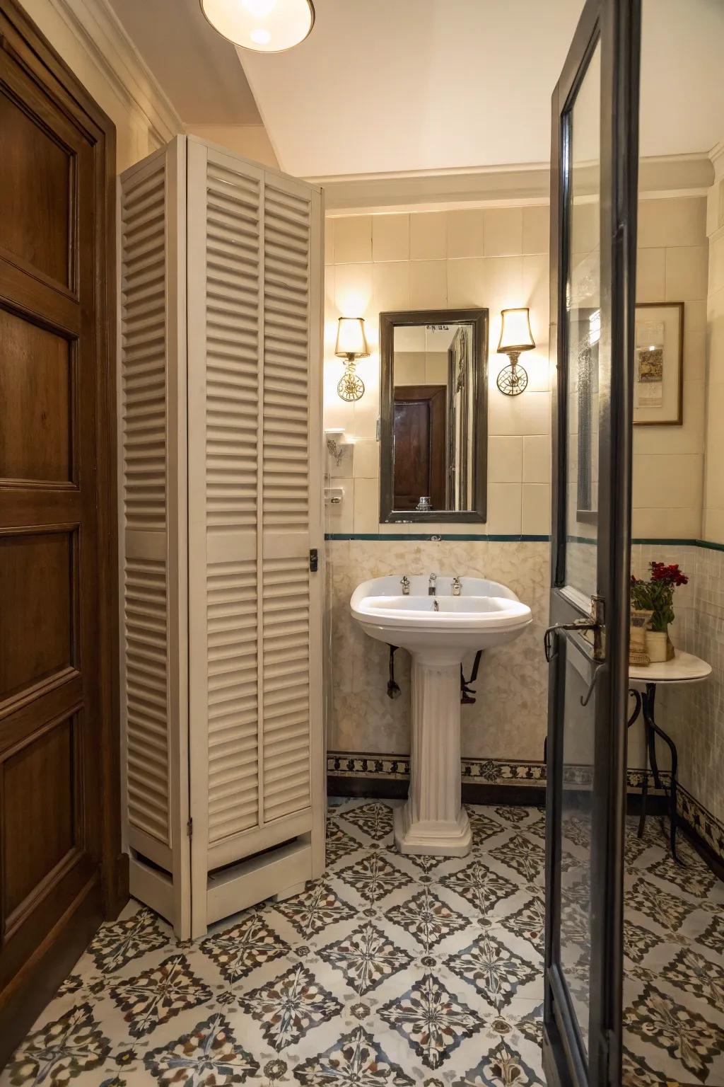 Bifold shutter doors combine elegance with practicality.