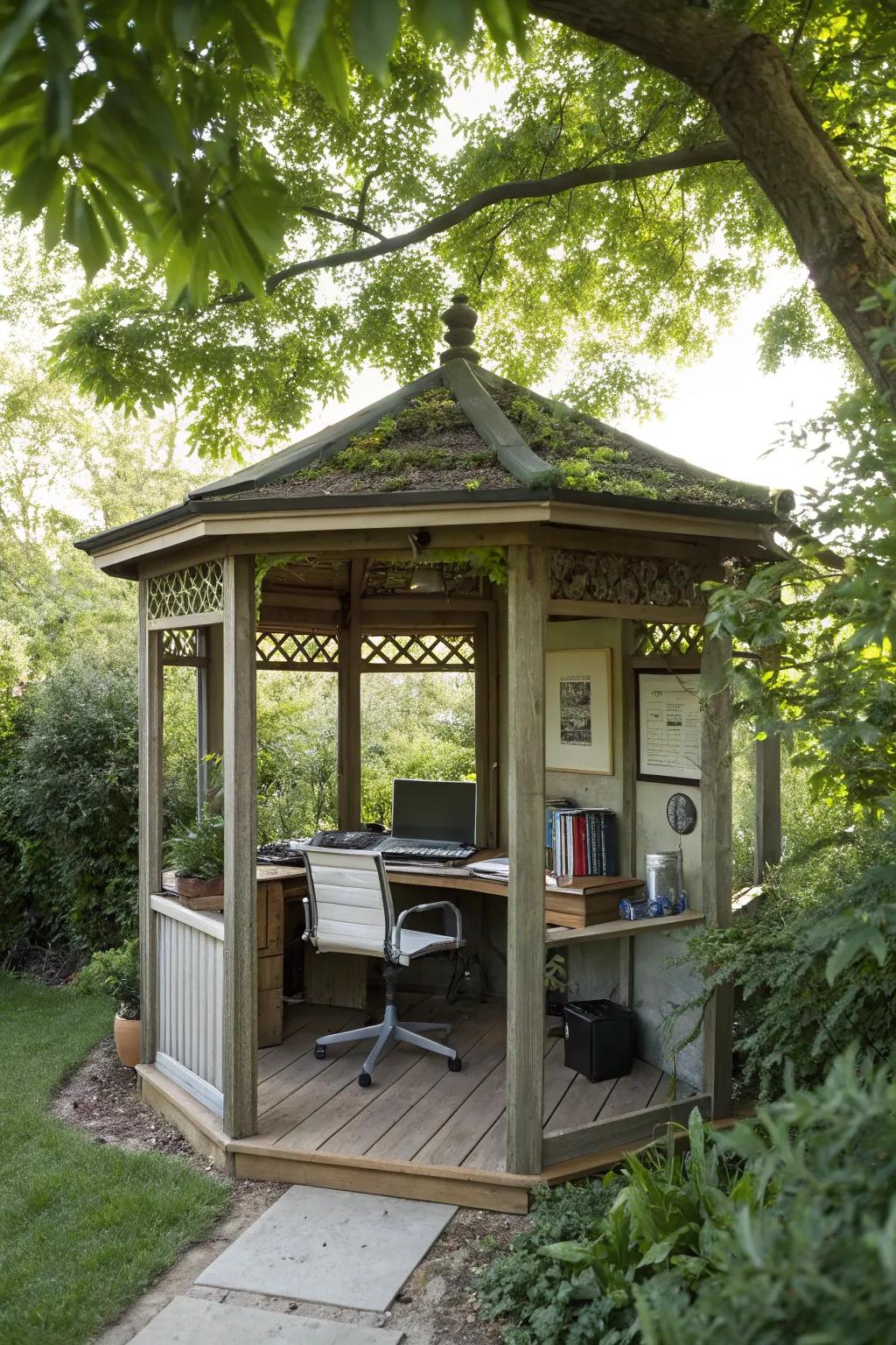 Boost productivity with a pavilion office setup.