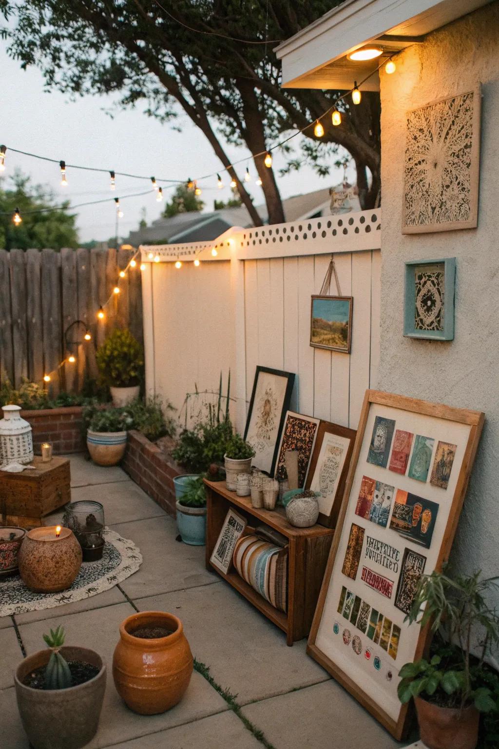 Personal accents make a small patio feel special.
