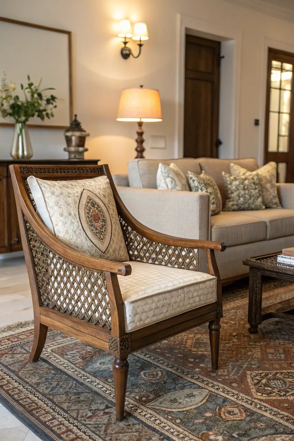 Handmade pieces add charm.