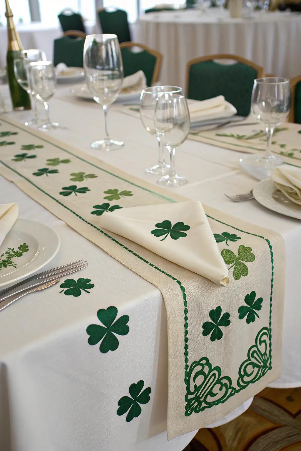 Append style to your setting through chic shamrock imprints.