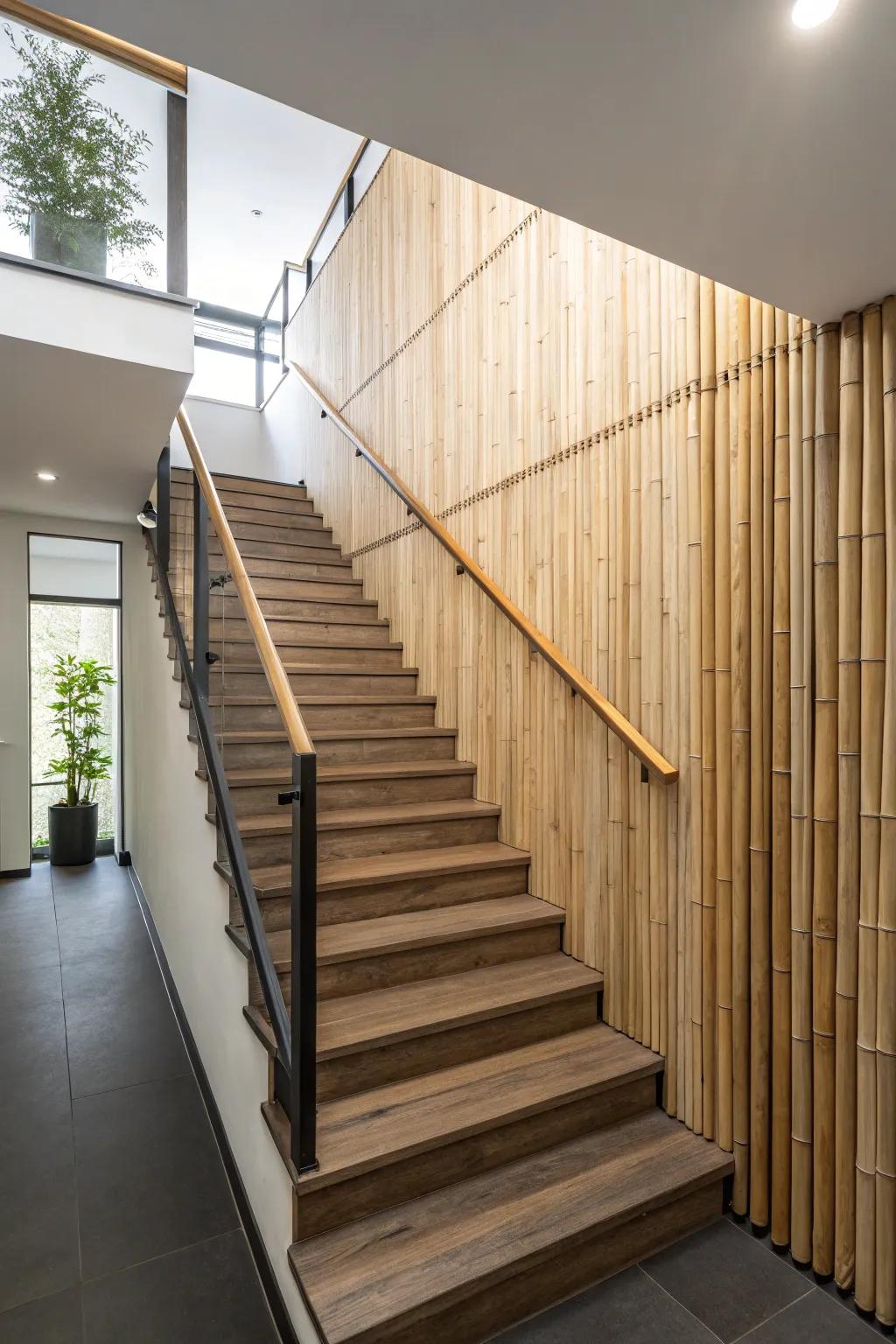 Bamboo panels offer simple, Zen-like tranquility.
