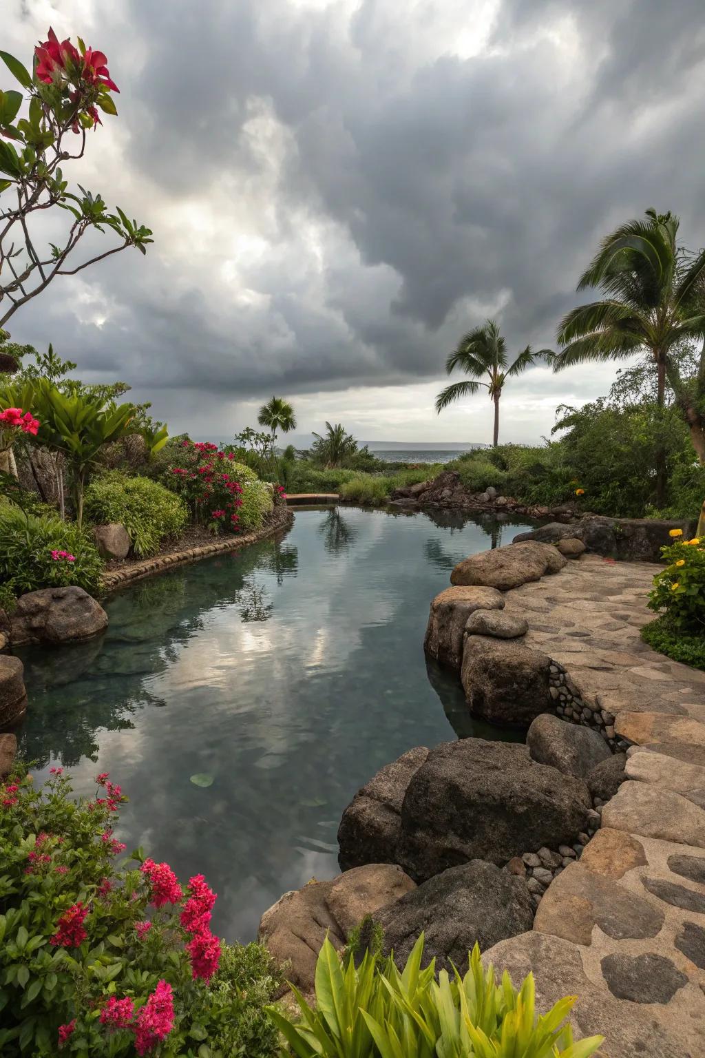 Natural pool providing a serene swimming experience.