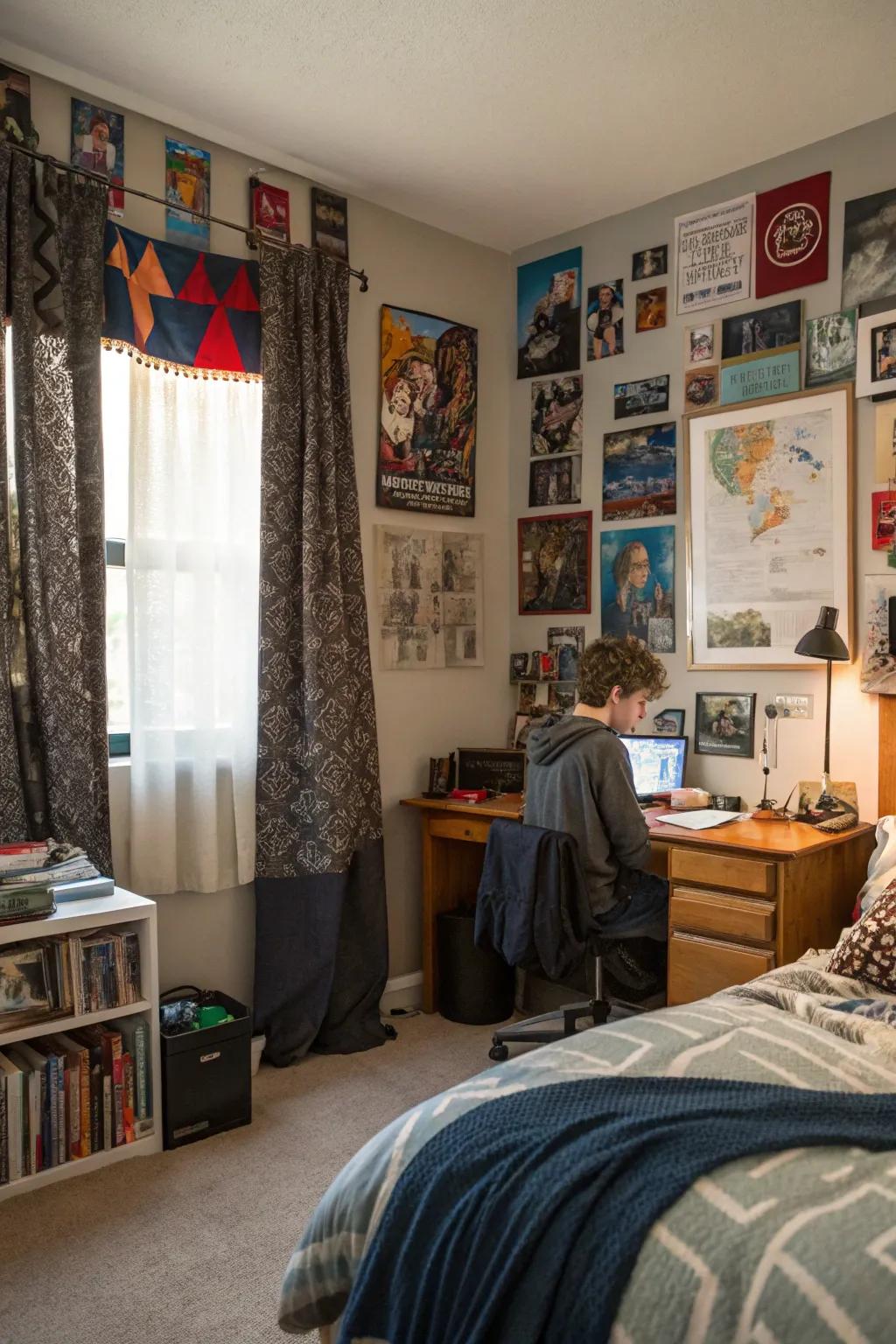 Mixing textures creates a visually interesting and unique space.