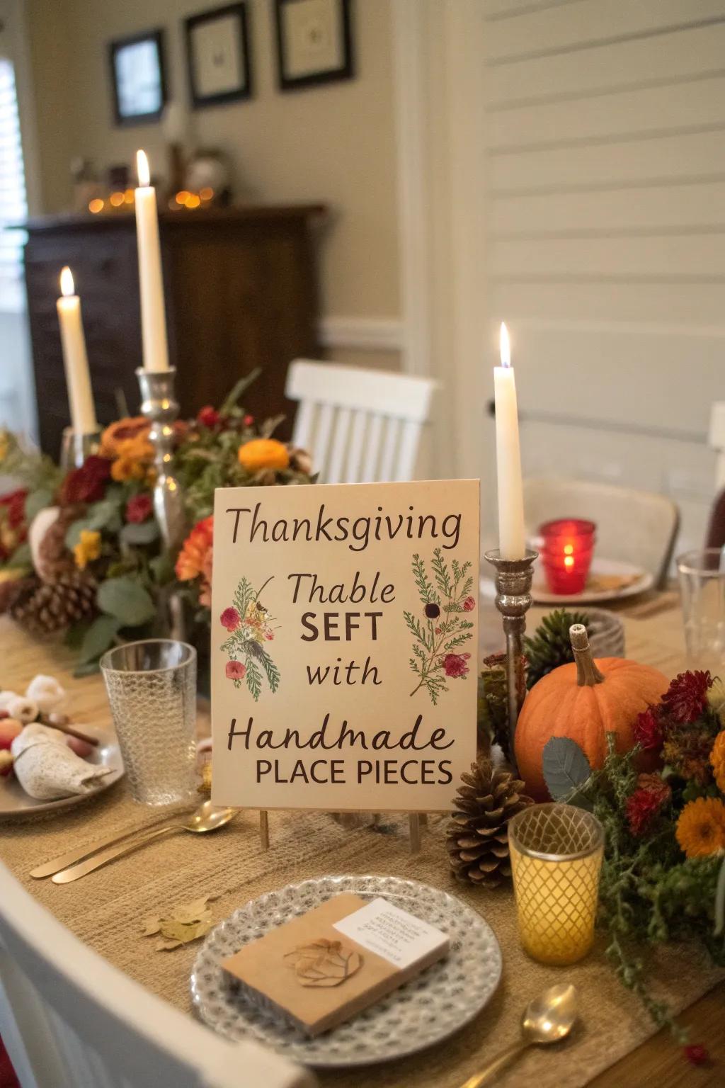 Handcrafted elements incorporate an intimate and distinctive accent to the table.