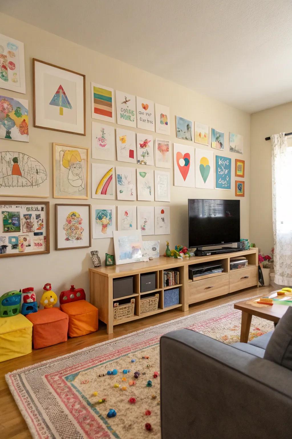 An art gallery shows creativity with little expressions.