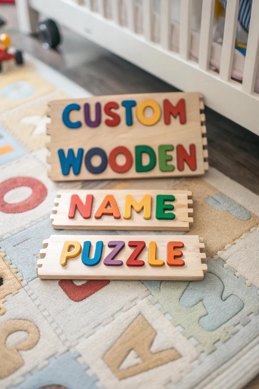 Personalizing playtime with a unique name puzzle.