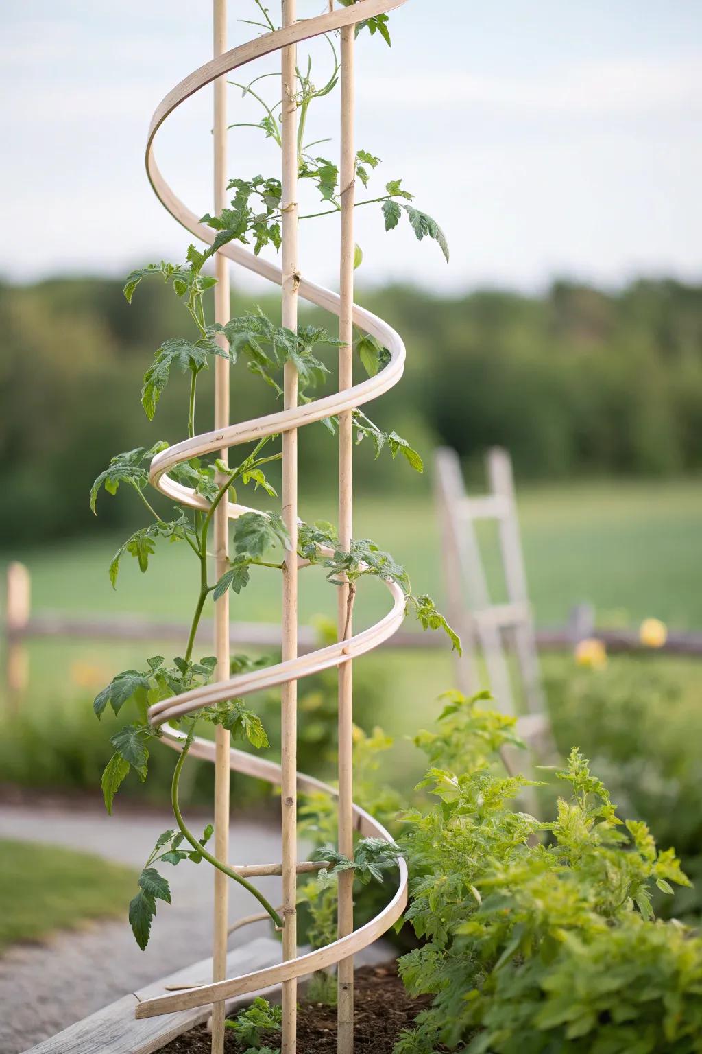Embrace whimsy and function with a coil trellis for your garden.