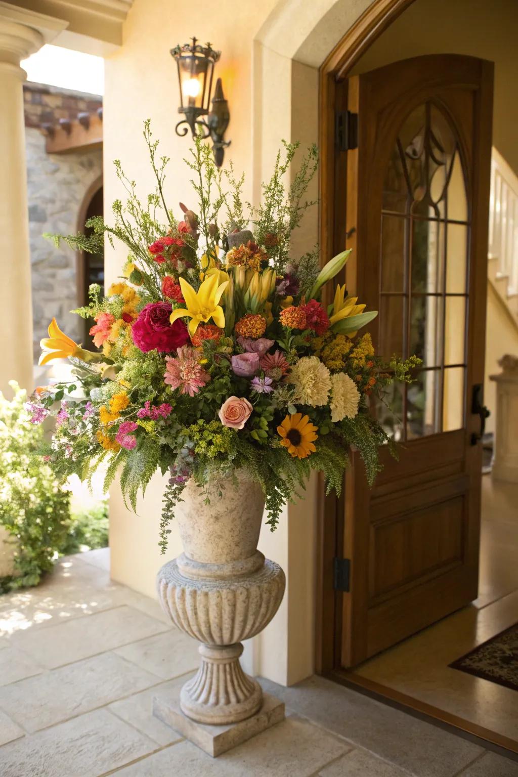 Opulent floral bouquet for a cordial salutation