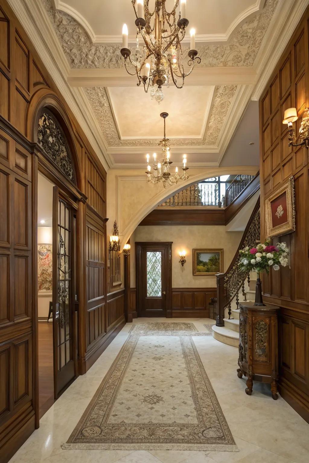 Make a bold statement using complete wall wainscoting.