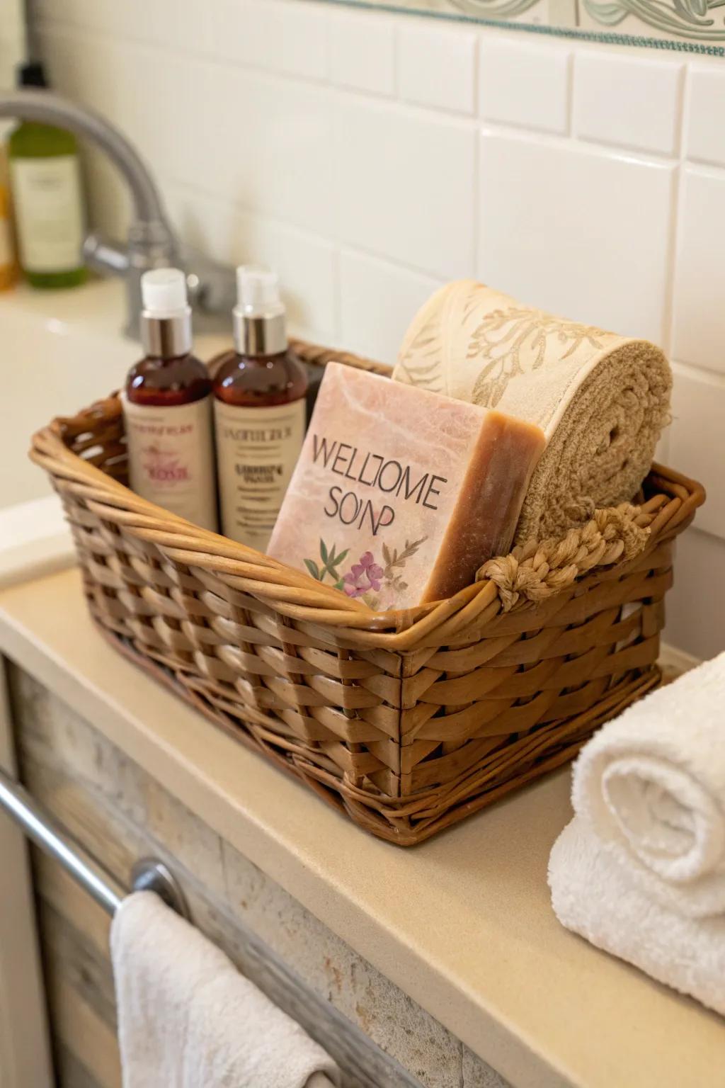 A hand-formed purifying block enriches a personal and lavish accent.