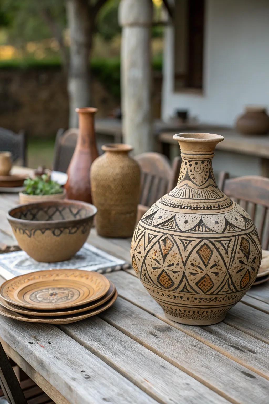 Stoneware that tells a tale through its artistry.