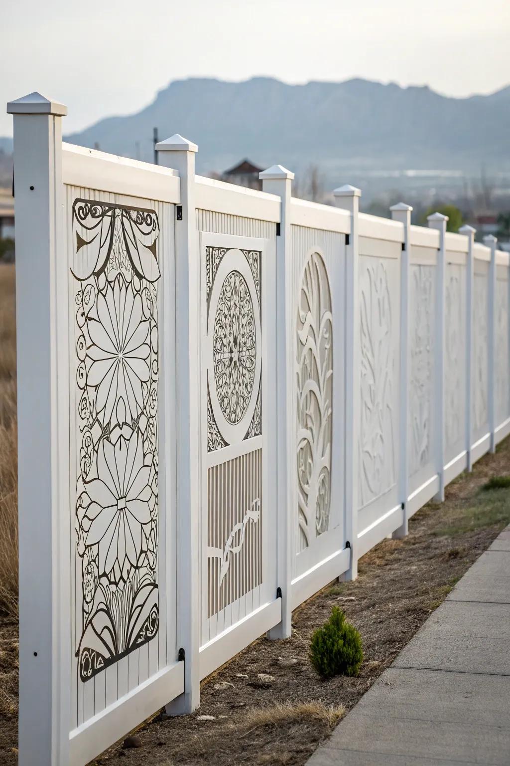 Artistic boards append a singular and ingenious flair to a white boundary.