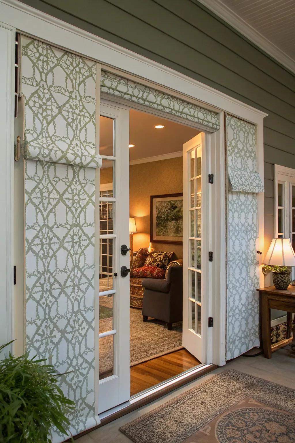 Custom printed shades reflect personal style.