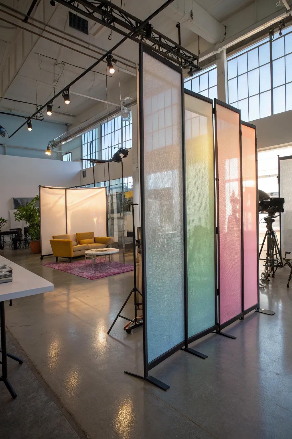 See-through privacy screens offer privacy.