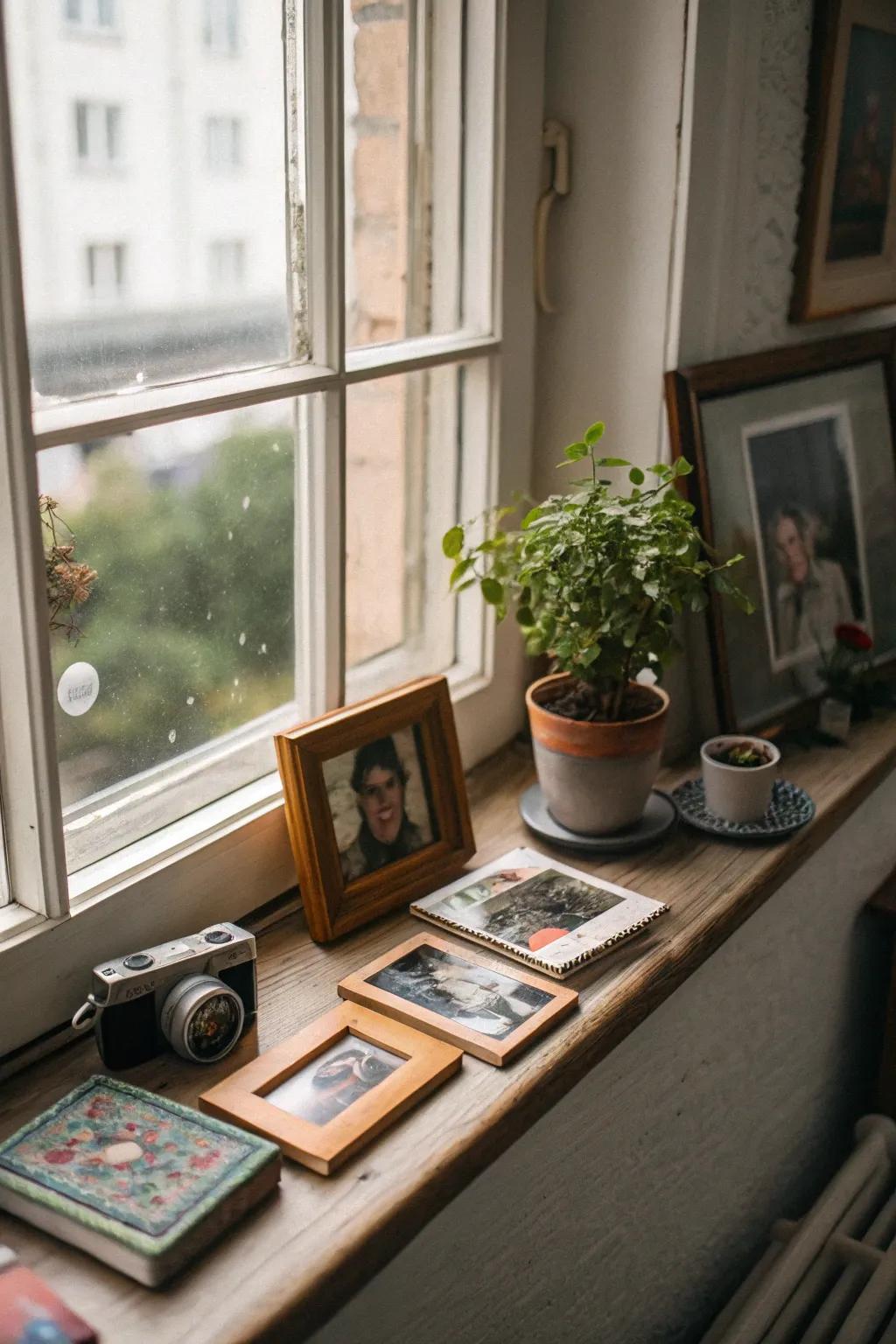 Customized memories help make the windowsill exclusively yours.